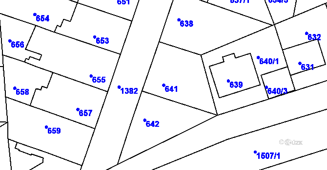 Parcela st. 641 v KÚ Řepy, Katastrální mapa