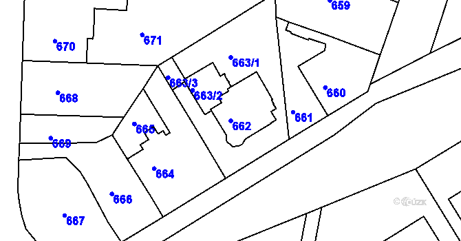 Parcela st. 662 v KÚ Řepy, Katastrální mapa