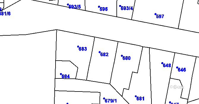 Parcela st. 682 v KÚ Řepy, Katastrální mapa