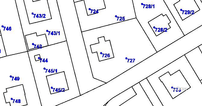 Parcela st. 726 v KÚ Řepy, Katastrální mapa