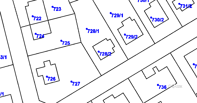 Parcela st. 728/2 v KÚ Řepy, Katastrální mapa