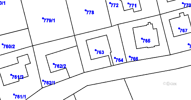 Parcela st. 763 v KÚ Řepy, Katastrální mapa