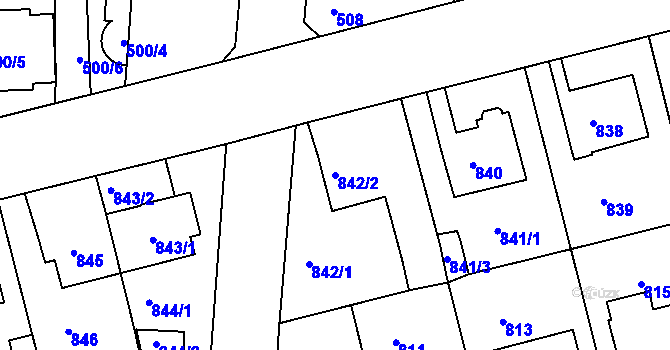 Parcela st. 842/2 v KÚ Řepy, Katastrální mapa
