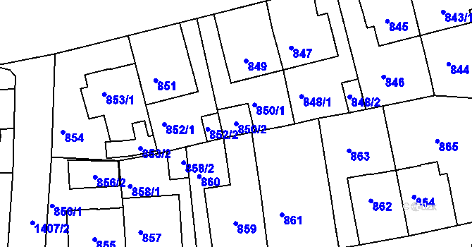 Parcela st. 850/2 v KÚ Řepy, Katastrální mapa