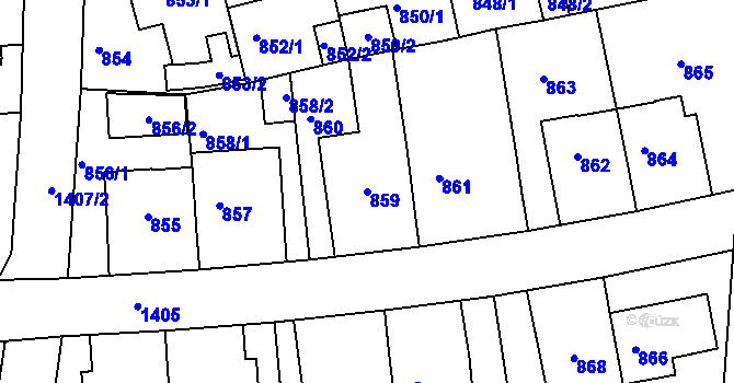 Parcela st. 859 v KÚ Řepy, Katastrální mapa