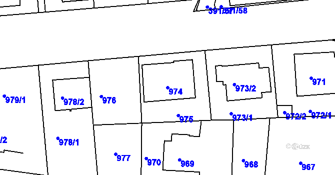 Parcela st. 974 v KÚ Řepy, Katastrální mapa