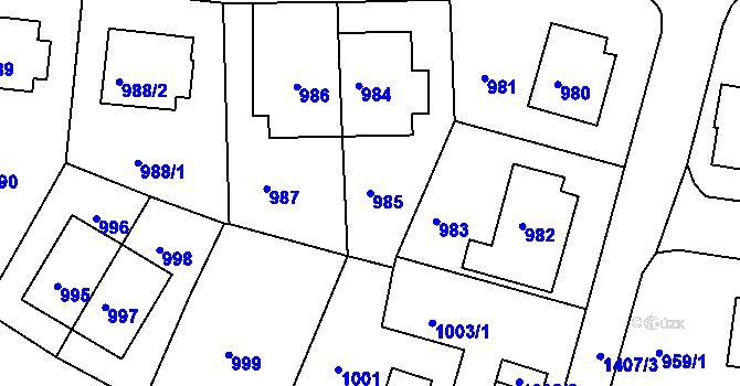 Parcela st. 985 v KÚ Řepy, Katastrální mapa
