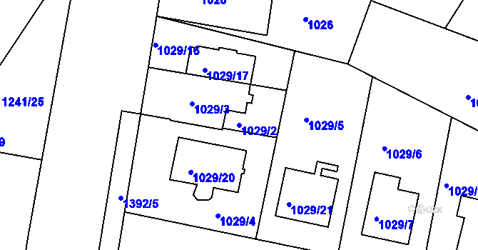 Parcela st. 1029/2 v KÚ Řepy, Katastrální mapa