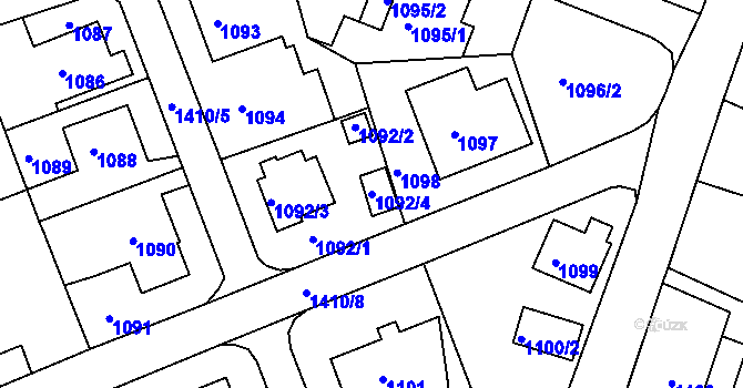 Parcela st. 1092/4 v KÚ Řepy, Katastrální mapa