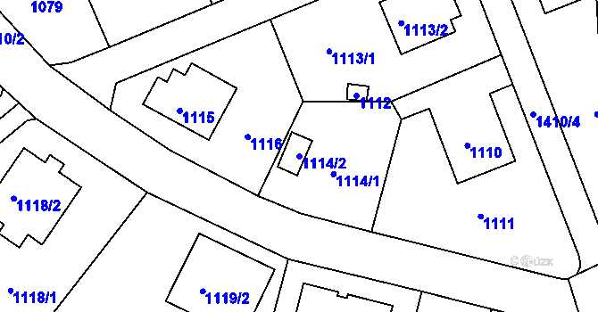 Parcela st. 1114/2 v KÚ Řepy, Katastrální mapa