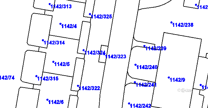 Parcela st. 1142/323 v KÚ Řepy, Katastrální mapa
