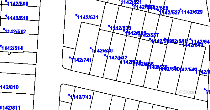 Parcela st. 1142/532 v KÚ Řepy, Katastrální mapa