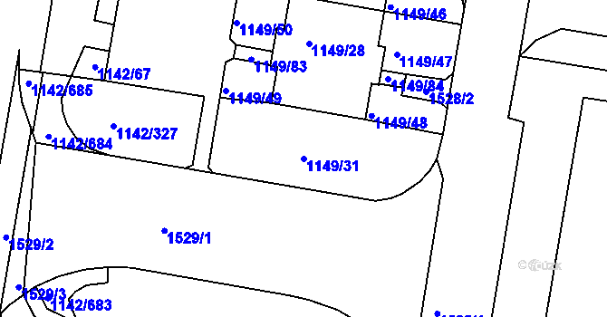 Parcela st. 1149/31 v KÚ Řepy, Katastrální mapa