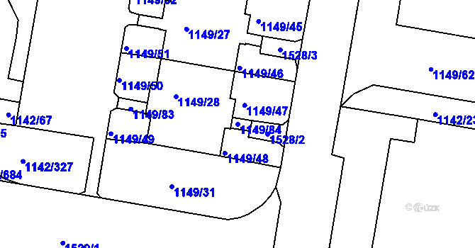 Parcela st. 1149/84 v KÚ Řepy, Katastrální mapa