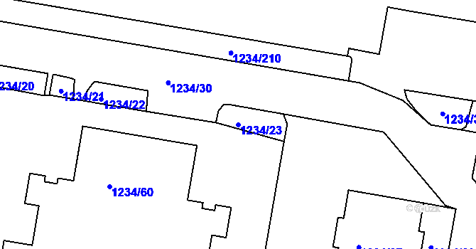 Parcela st. 1234/23 v KÚ Řepy, Katastrální mapa