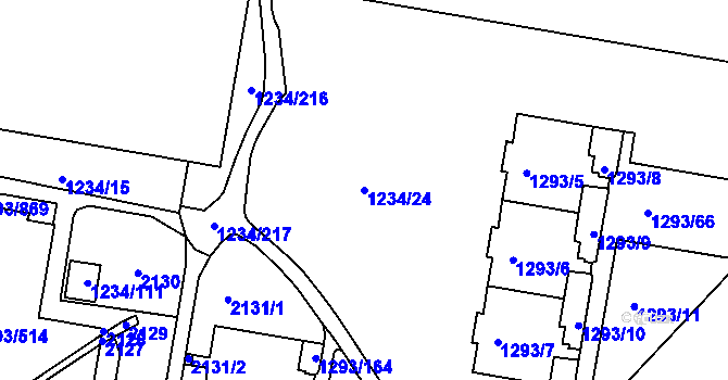 Parcela st. 1234/24 v KÚ Řepy, Katastrální mapa