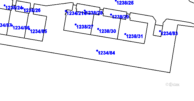 Parcela st. 1234/84 v KÚ Řepy, Katastrální mapa