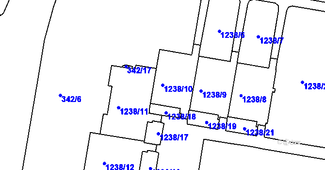 Parcela st. 1238/10 v KÚ Řepy, Katastrální mapa