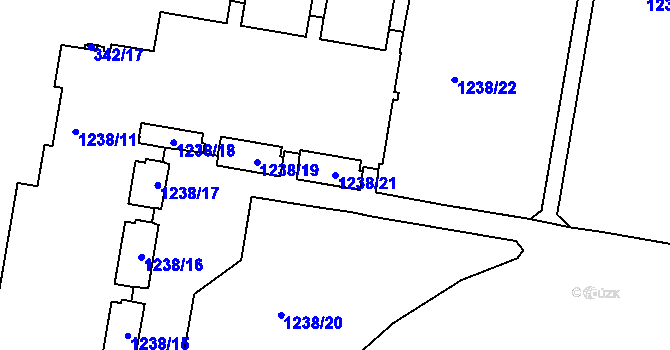 Parcela st. 1238/21 v KÚ Řepy, Katastrální mapa