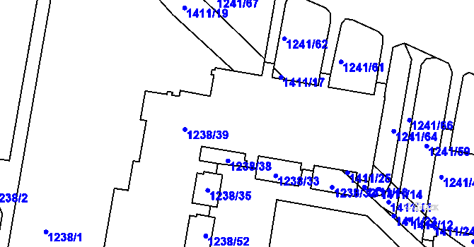 Parcela st. 1238/37 v KÚ Řepy, Katastrální mapa