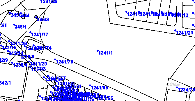 Parcela st. 1241/1 v KÚ Řepy, Katastrální mapa