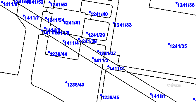 Parcela st. 1241/37 v KÚ Řepy, Katastrální mapa