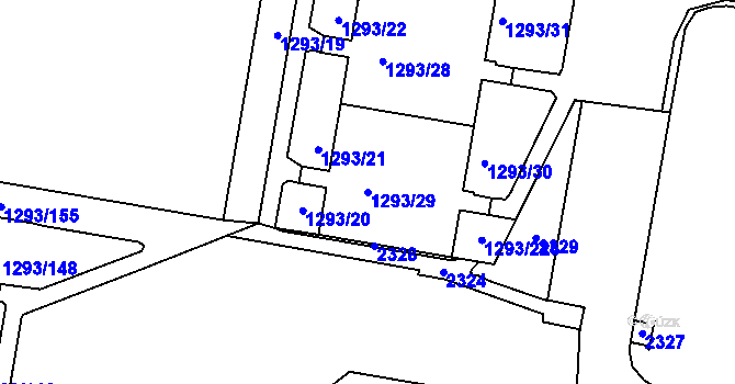 Parcela st. 1293/29 v KÚ Řepy, Katastrální mapa