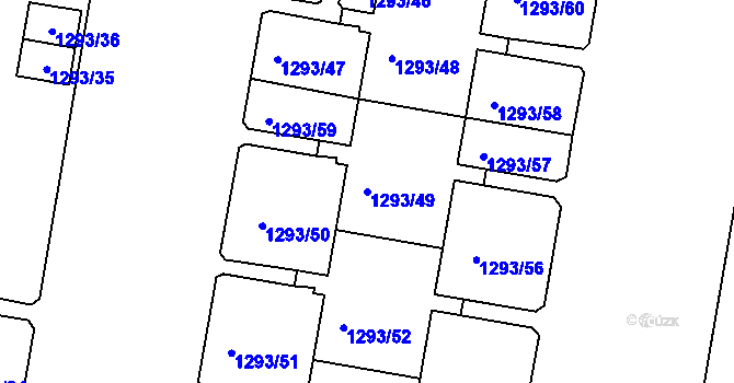 Parcela st. 1293/49 v KÚ Řepy, Katastrální mapa