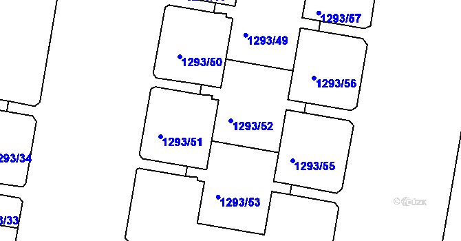 Parcela st. 1293/52 v KÚ Řepy, Katastrální mapa