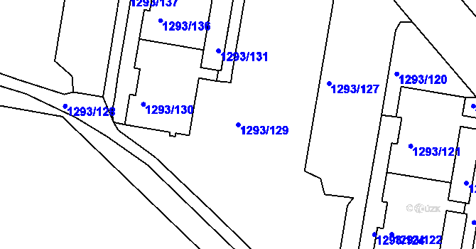 Parcela st. 1293/129 v KÚ Řepy, Katastrální mapa