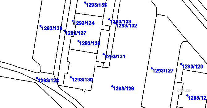 Parcela st. 1293/131 v KÚ Řepy, Katastrální mapa