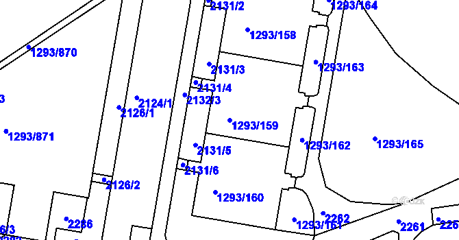 Parcela st. 1293/159 v KÚ Řepy, Katastrální mapa