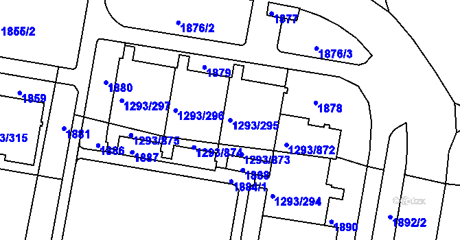 Parcela st. 1293/295 v KÚ Řepy, Katastrální mapa
