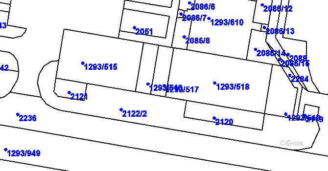 Parcela st. 1293/517 v KÚ Řepy, Katastrální mapa