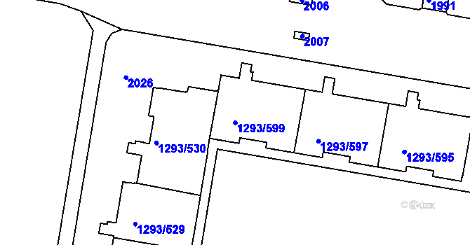 Parcela st. 1293/599 v KÚ Řepy, Katastrální mapa