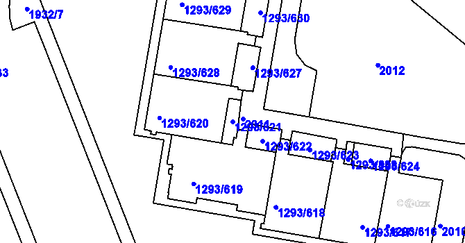 Parcela st. 1293/621 v KÚ Řepy, Katastrální mapa