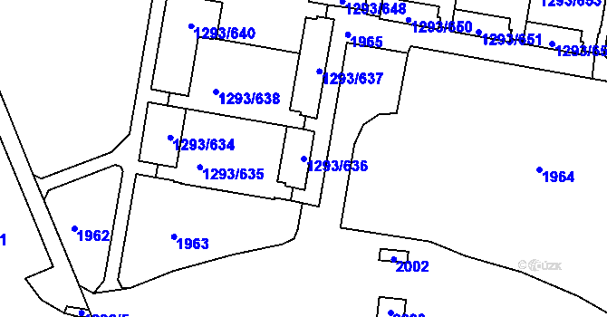 Parcela st. 1293/636 v KÚ Řepy, Katastrální mapa