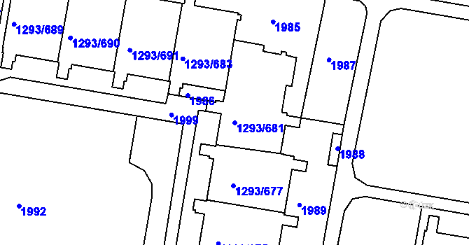 Parcela st. 1293/681 v KÚ Řepy, Katastrální mapa