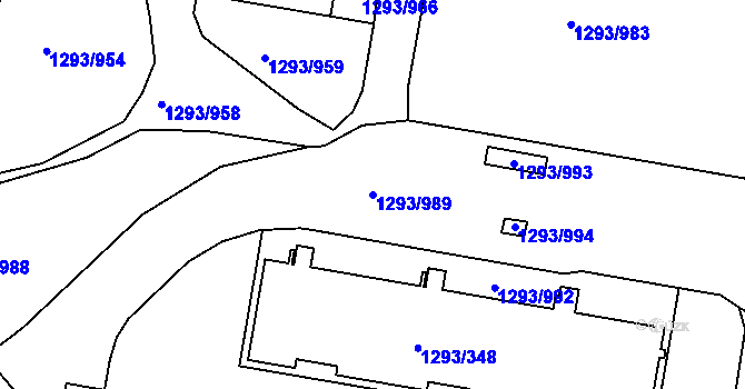 Parcela st. 1293/989 v KÚ Řepy, Katastrální mapa
