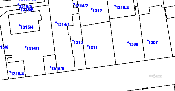 Parcela st. 1311 v KÚ Řepy, Katastrální mapa