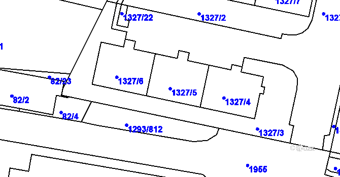 Parcela st. 1327/5 v KÚ Řepy, Katastrální mapa