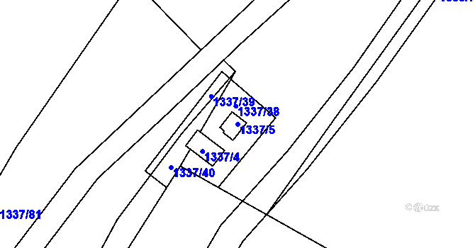 Parcela st. 1337/5 v KÚ Řepy, Katastrální mapa