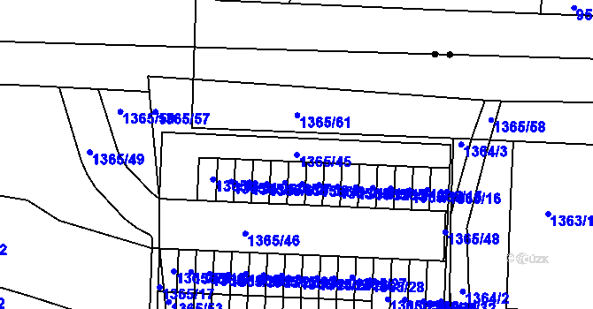 Parcela st. 1365/45 v KÚ Řepy, Katastrální mapa