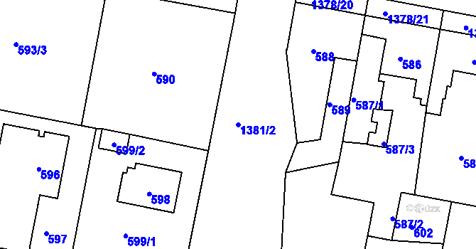 Parcela st. 1381/2 v KÚ Řepy, Katastrální mapa