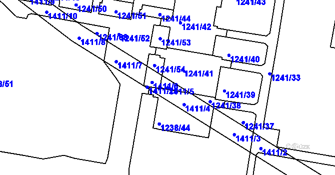 Parcela st. 1411/5 v KÚ Řepy, Katastrální mapa