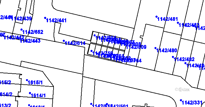 Parcela st. 1142/761 v KÚ Řepy, Katastrální mapa