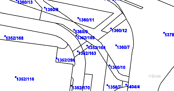 Parcela st. 1352/164 v KÚ Řepy, Katastrální mapa