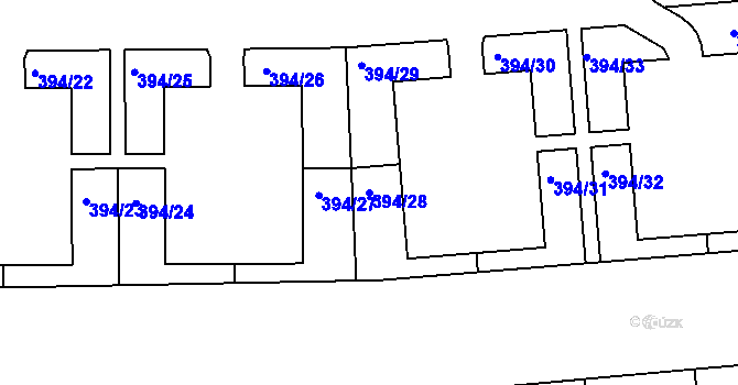 Parcela st. 394/28 v KÚ Řepy, Katastrální mapa