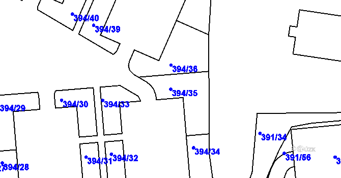 Parcela st. 394/35 v KÚ Řepy, Katastrální mapa
