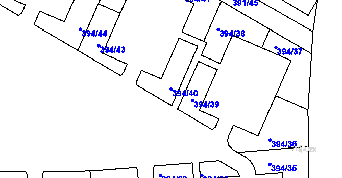 Parcela st. 394/40 v KÚ Řepy, Katastrální mapa